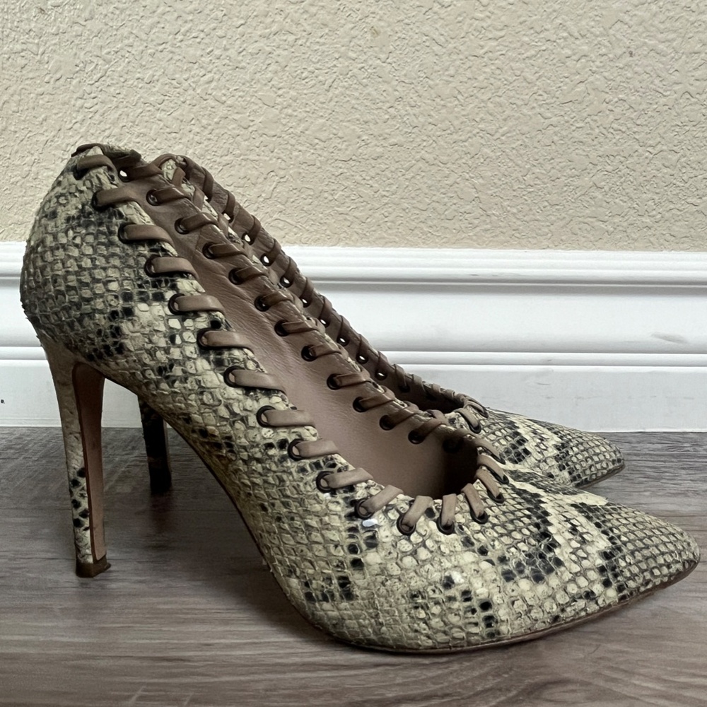 Donald J. Pliner Snake Print Pump With Silver
